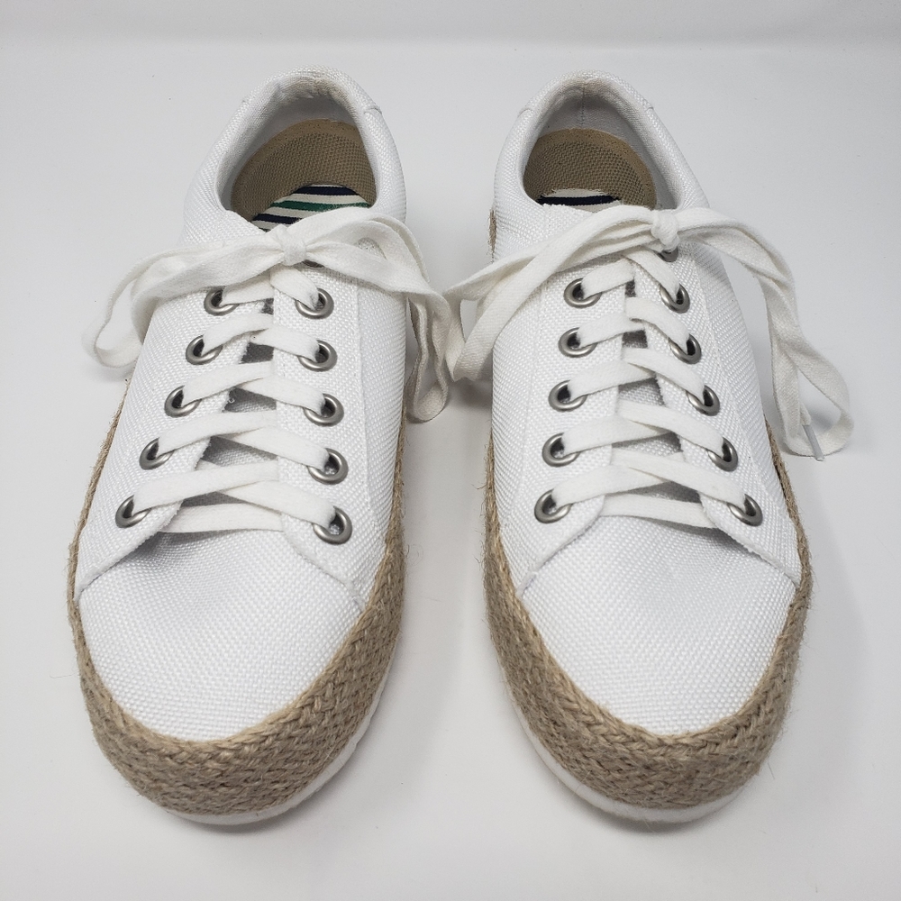 Espadrille White Platform Sneakers.